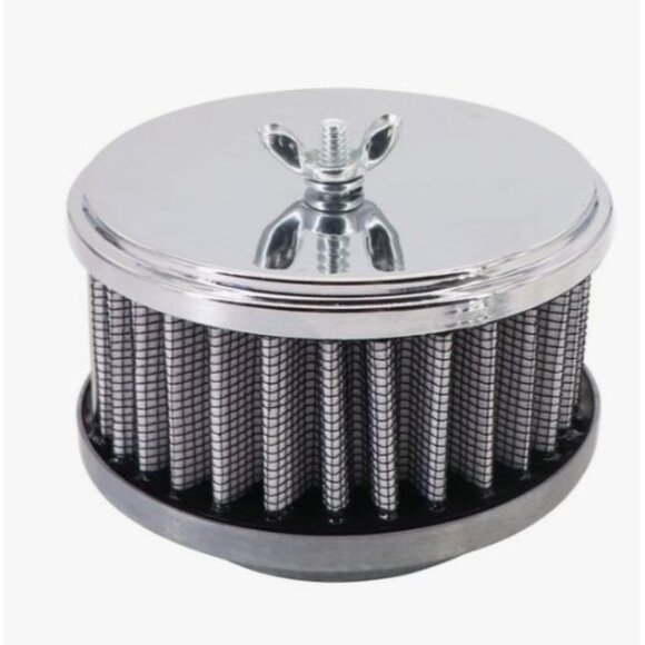 Chrome Air Cleaner Filter Filter 4" x 2" assembly for carburetor W/ 2 5/8" 2 5/1 - Picture 1 of 9